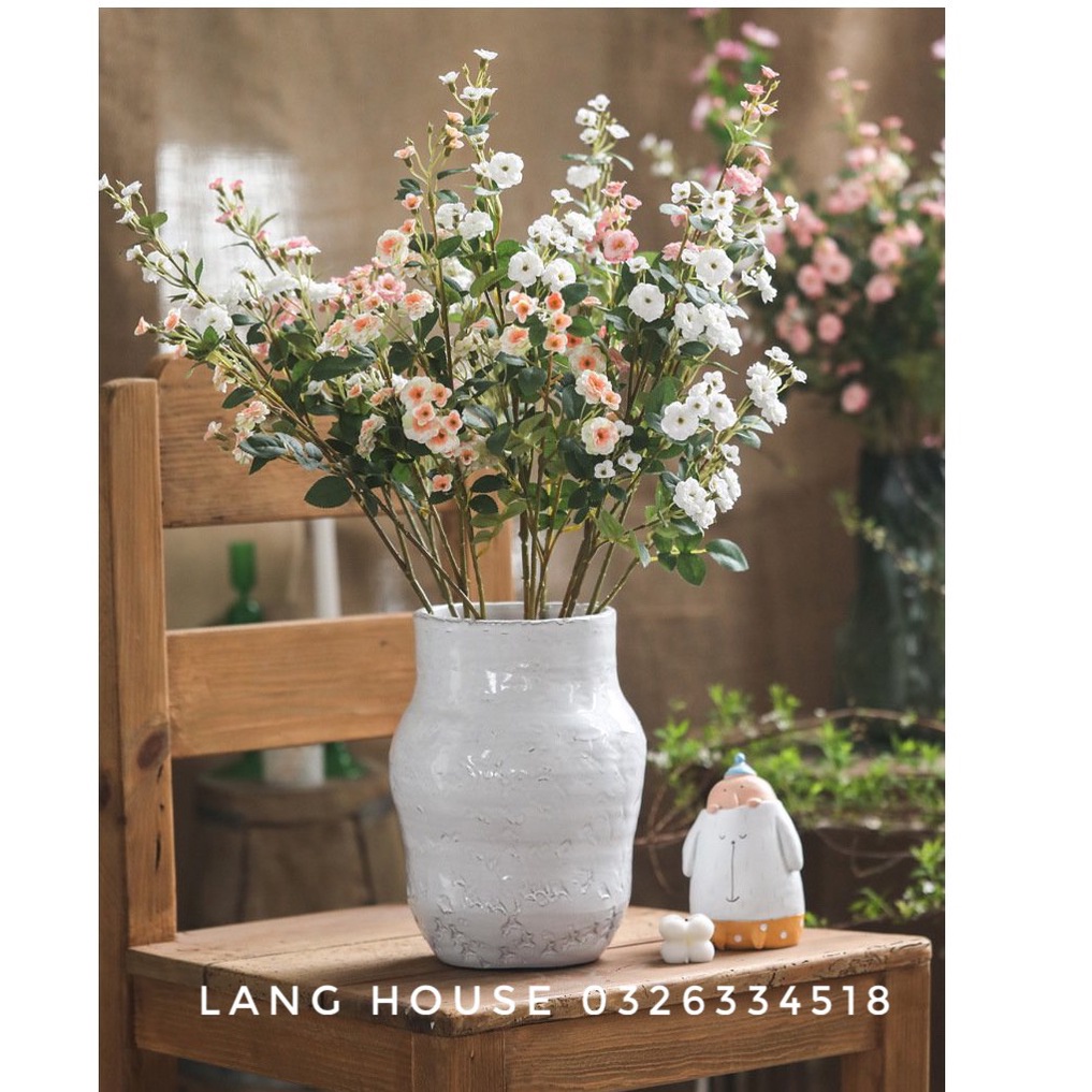 HOA GIẢ LỤA - CÀNH HOA TẦM XUÂN LOẠI 1 DÀI 75cm