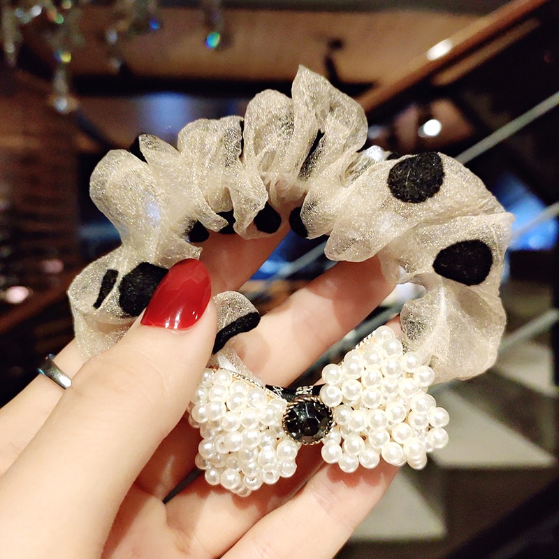 Dây cột tóc Nơ nữ tính vải lưới họa tiết Chấm bi thiết kế xinh xắn Cocochang shop