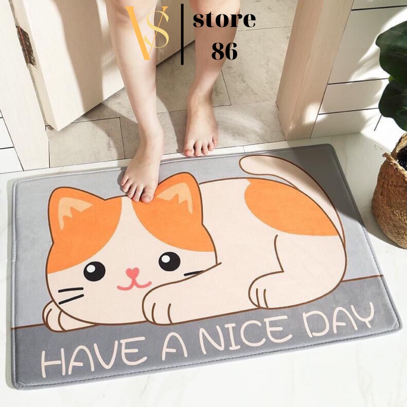 Thảm Lau Chân Chống Trượt Thấm Nước (LOẠI DÀY), Thảm Chùi Chân Hình Thú