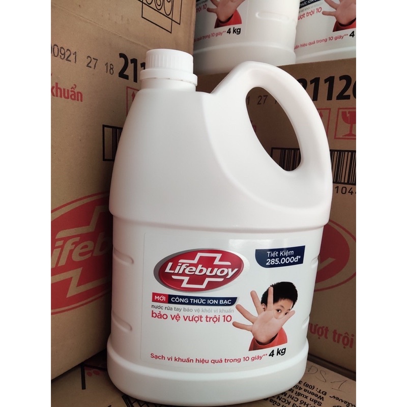 ((MỚI)) Nước rửa tay can Lifebouy  4kg bảo vệ vượt trội( can tiết kiệm)MẪU MỚI | BigBuy360 - bigbuy360.vn