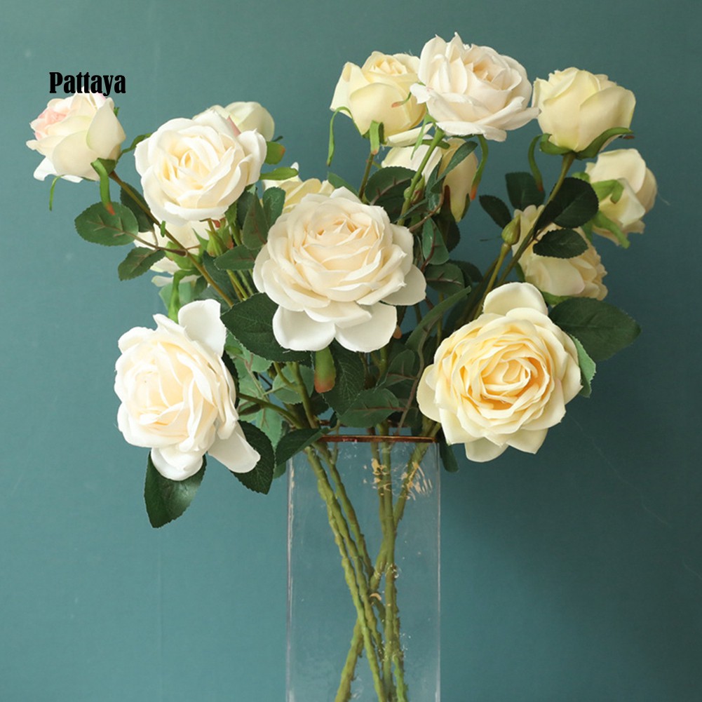 1 Nhánh Hoa Hồng Nhân Tạo DIY Trang Trí Nhà Cửa / Tiệc Cưới