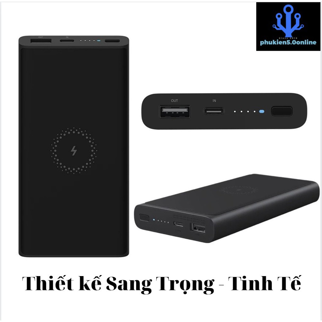 [Bảo Hành 12 Tháng] Pin Sạc Dự Phòng Không Dây Xiaomi 10000mAh - Sạc Dự Phòng Tích Hợp Sạc Không Dây Cầm Tay