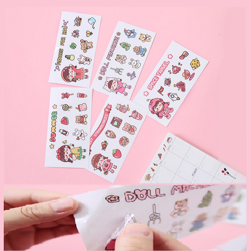 Miếng dán hình trang trí chống thấm nước họa tiết hoạt hình 5 kiểu tùy chọn dễ thương
