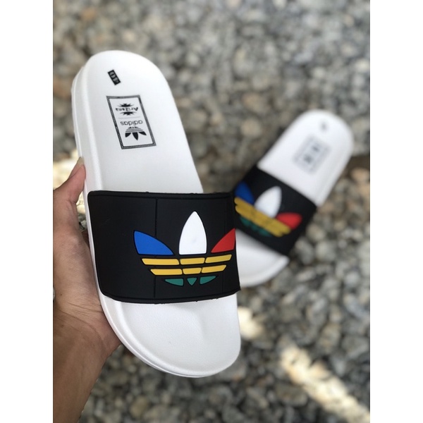 Dép quai Ngang Ba Lá nam nữ. Hai màu Đen Trắng đế su đúc mềm.