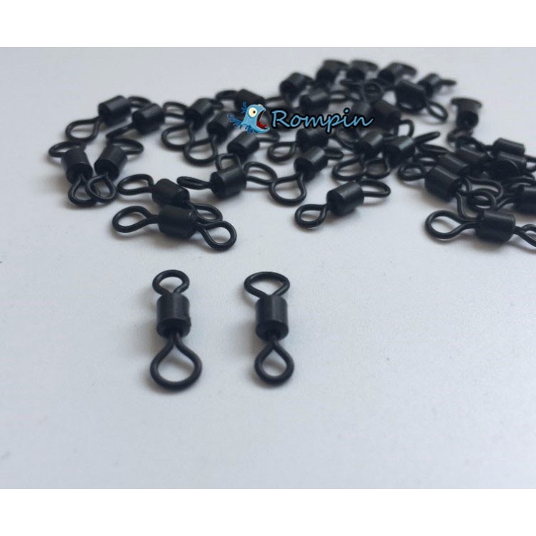 Set 30 Kẹp Xoay Mắt Màu Đen Cỡ 4# (UK 8)#Móc Câu Cá Chuyên Dụng Chất Lượng Cao