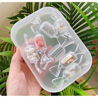 Hộp Đựng Trang Sức Trong Suốt Hình Viên Kẹo Dễ Thương