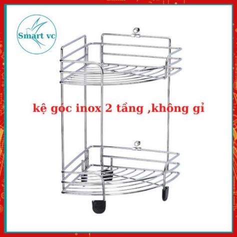 Kệ góc nhà tắm 2,3 Tầng,, kệ góc lưới inox 304 cao cấp, chân đứng, dày chắc ,không gỉ Smart Vc