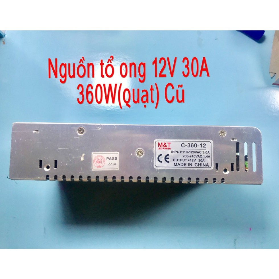 Nguồn tổ ong 12V 30A 360W Cũ có quat tản nhiệt