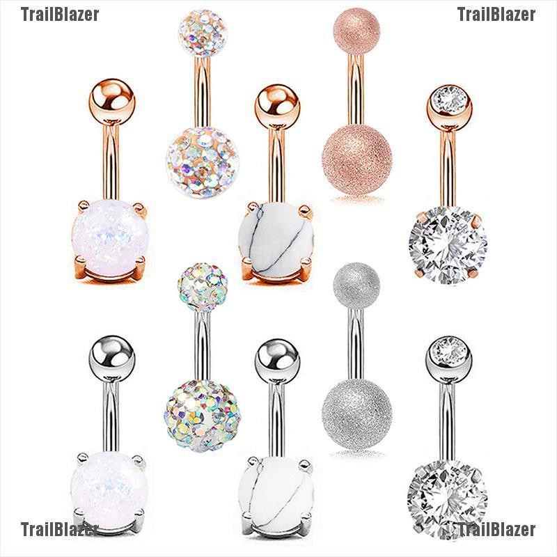 Khuyên Rốn Đính Đá Bằng Thép Y Tế