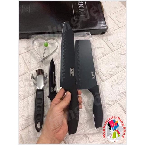 Bộ dao đen 5 món có vân