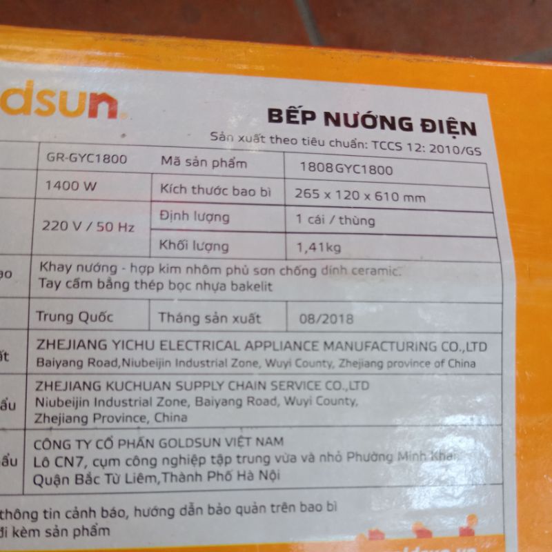 Bếp nướng điện goldsun