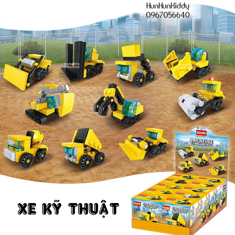 Mô hình đồ chơi lắp ghép xe xây dựng