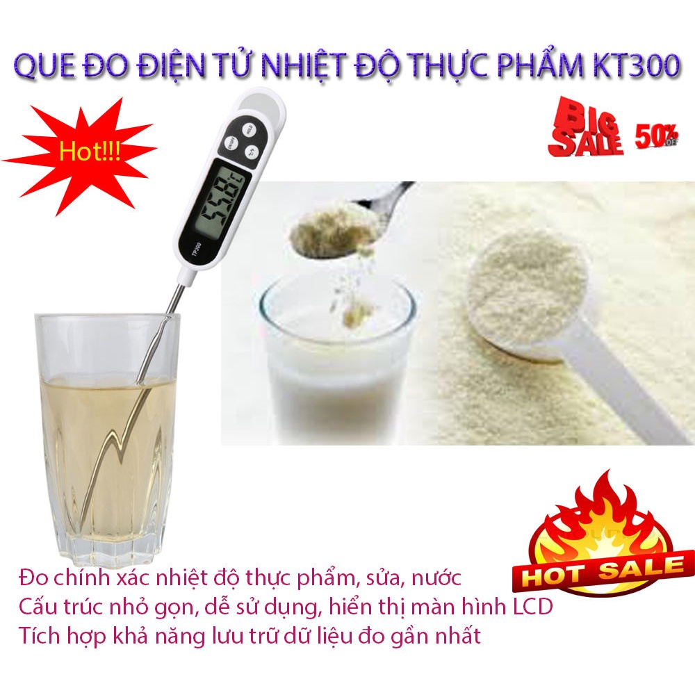 Nhiệt Kế  Điện Tử Đo Nước Pha Sữa Cho Bé,Trẻ Em TP300 ,Máy đo Nhiệt độ Thực Phẩm Nấu ăn, Làm Bánh, Nước Tắm, Phòng Bếp