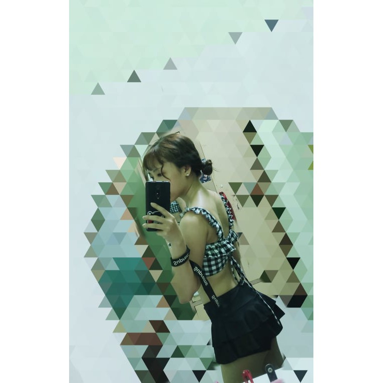 Bikini hai mảnh caro chất thun mặc đi biển đi bơi | BigBuy360 - bigbuy360.vn