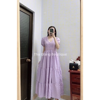 Đầm caro 2 lớp