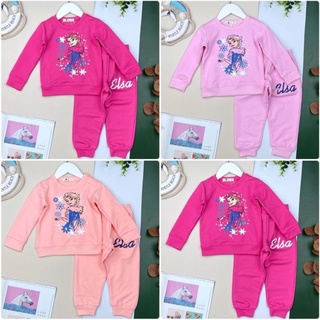 Bộ nỉ da cá in hình Elsa cho bé gái từ 12-25kg