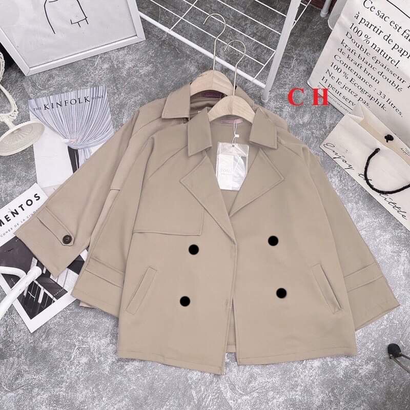 Áo Mangto nữ dáng ngắn cổ bẻ Hàn Quốc/ Áo măng tô loại 1 - Blazer khoác ngoài form rộng chất dày dặn