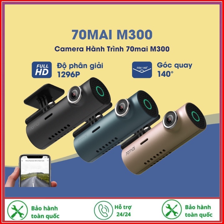 Camera Hành Trình Ô Tô Xiaomi  70 Mai M300,Bản Quốc Tế-Phân Giải 2K-Cảm Biến Sony-Cảnh Báo Va Chạm,Lệch Làn,Góc Rộng