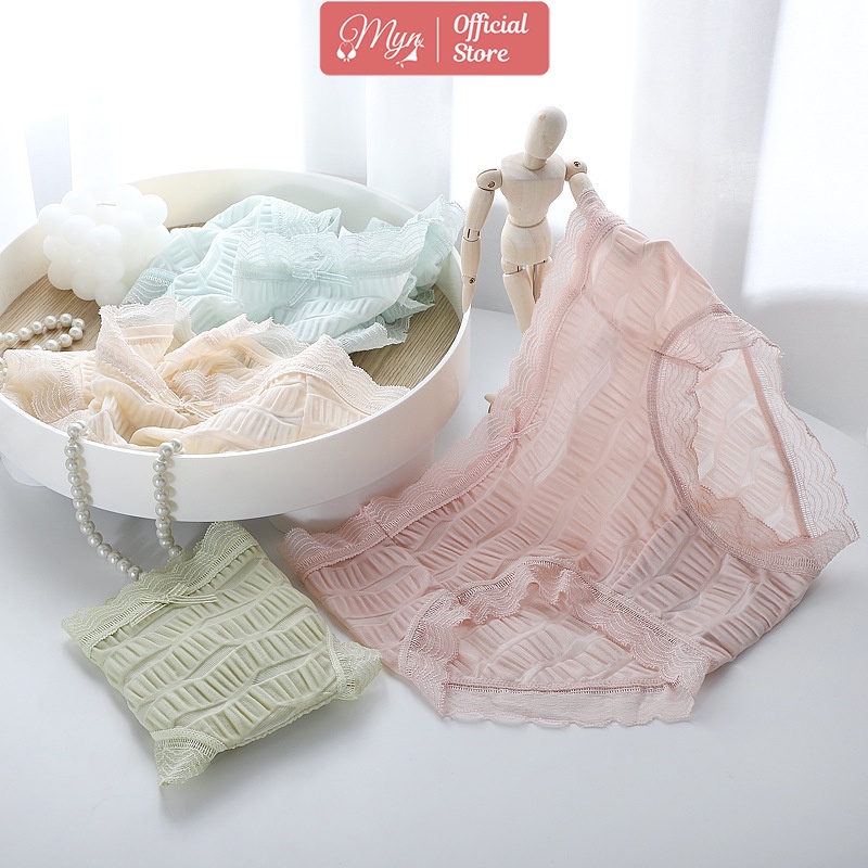 Quần lót su nhăn Q 209, quần lót nữ viền ren chất su nhăn hot hit  MYN_UNDERWEAR