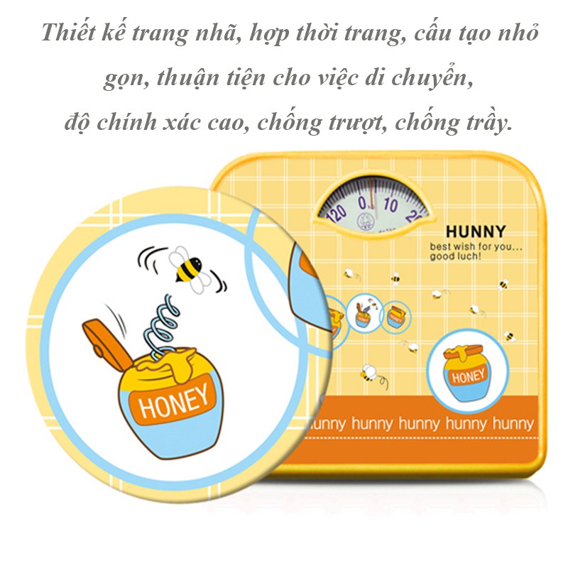 Cân sức khỏe cơ học - Cân sức khỏe điện tử đo lường trọng lượng cơ thể trọng tải tối đa 120kg bước nhảy 1kg VT268