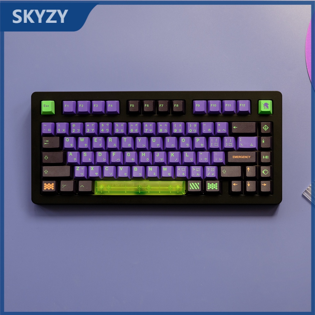 129 Phím Mecha-01 Keycap Cherry Profile EVA Anime PBT Dye Sub Bàn phím cơ học Keycap