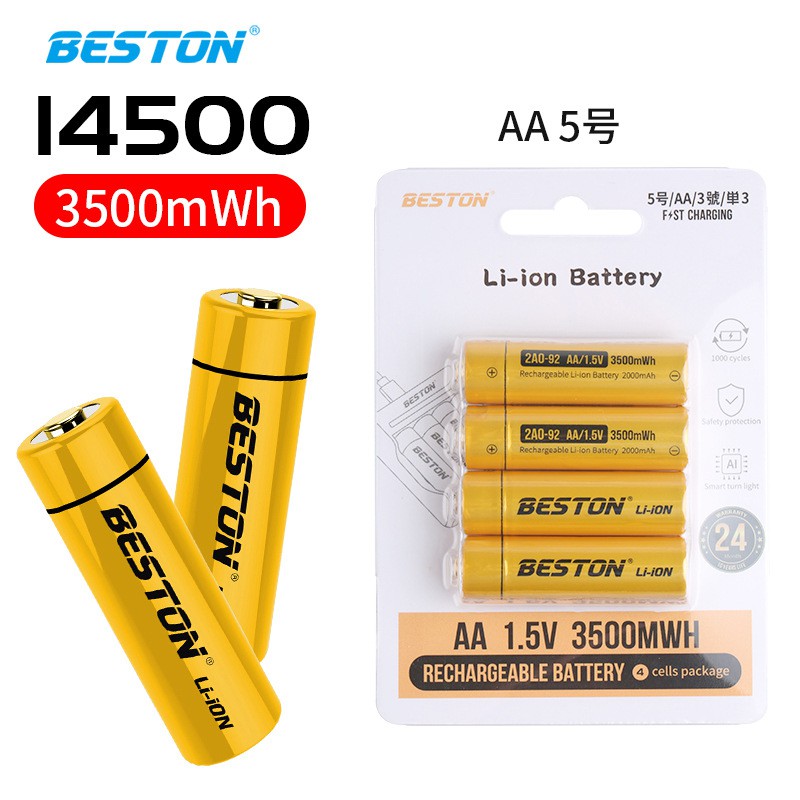 Combo Pin sạc AA AAA 1.5V Beston Lithium - Mã có Kèm Sạc (+Sạc) - Bảo hành 1 tháng - Chính hãng - Rẻ nhất thị trường