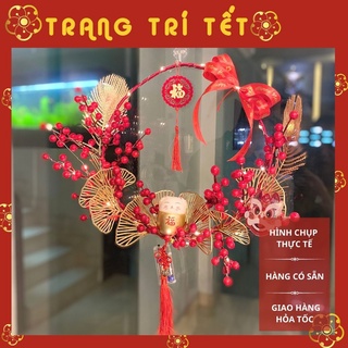 Vòng đào đông tài lộc treo cửa trang trí tết