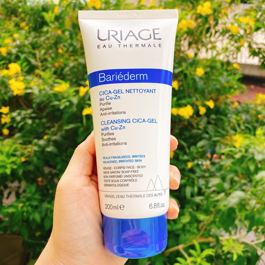 URIAGE GEL LÀM SẠCH DÀNH CHO DA KÍCH ỨNG BARIEDERM CICA GEL NETTOYANT 200ML