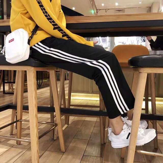 Quần Dài Cullotes 3 Sọc Ống Rộng Unisex ( hàng chuẩn +video thật)
