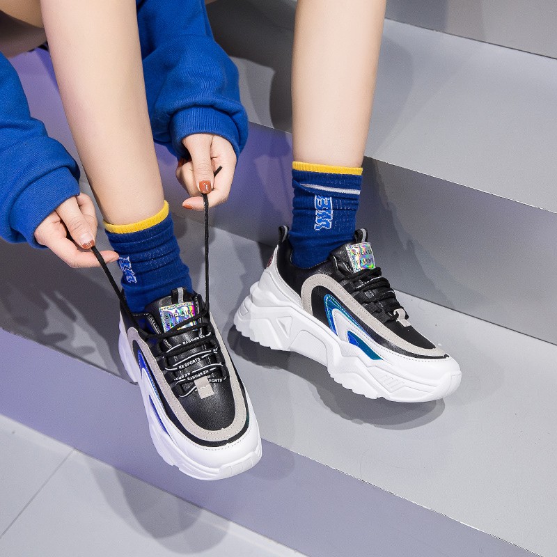 Giày thể thao nữ Phản quang, Clunky Sneaker, 💥Phong cách Hàn Quốc 2020 mẫu mới😍 3 màu có sẵn (D203)