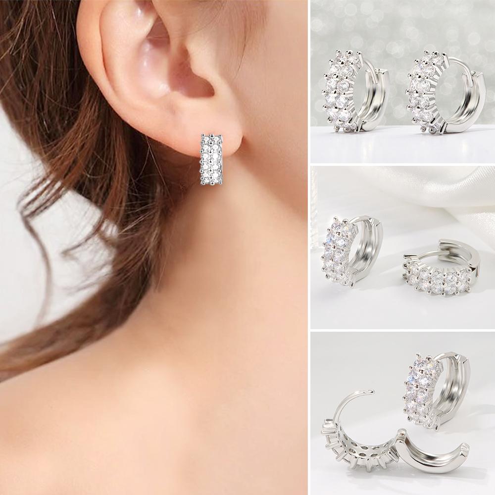 Bông Tai Đính Kim Cương Giả Xinh Xắn Thời Trang|Khuyên Mũi Tròn Đính Đá Thời Trang Cho Nam Nữ