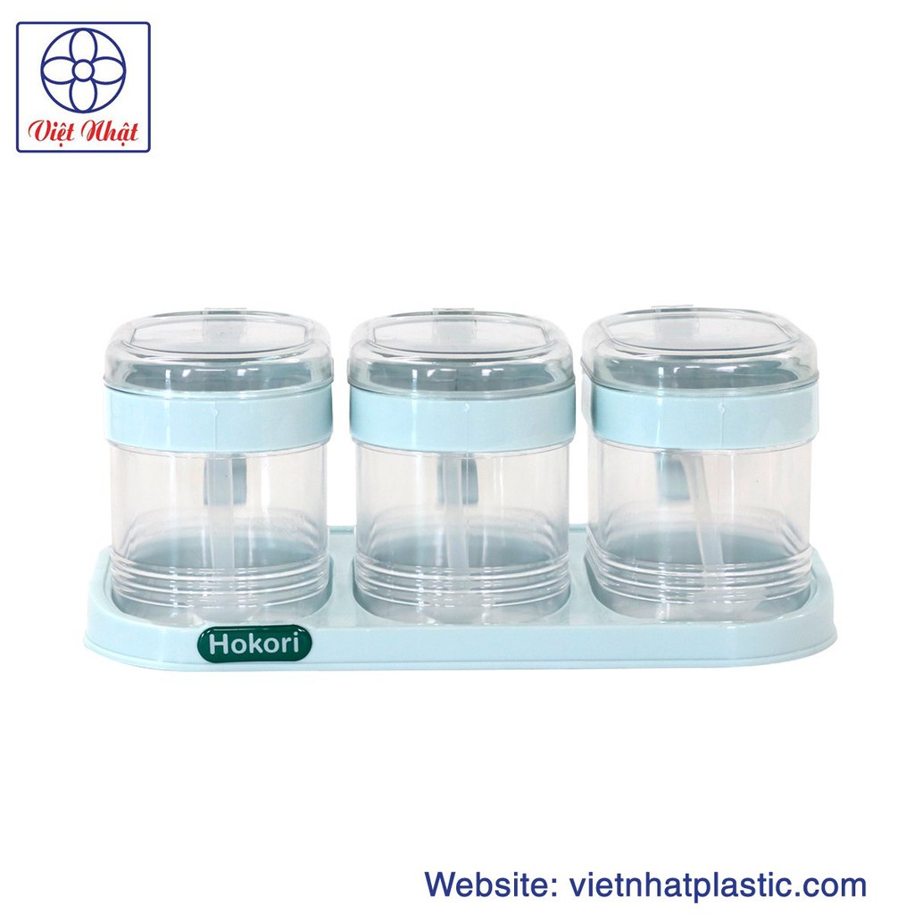 Bộ lọ đựng gia vị có thìa hàng cao cấp Hokori Việt Nhật , Hũ đựng gia vị có nắp đậy tiện dụng bền đẹp