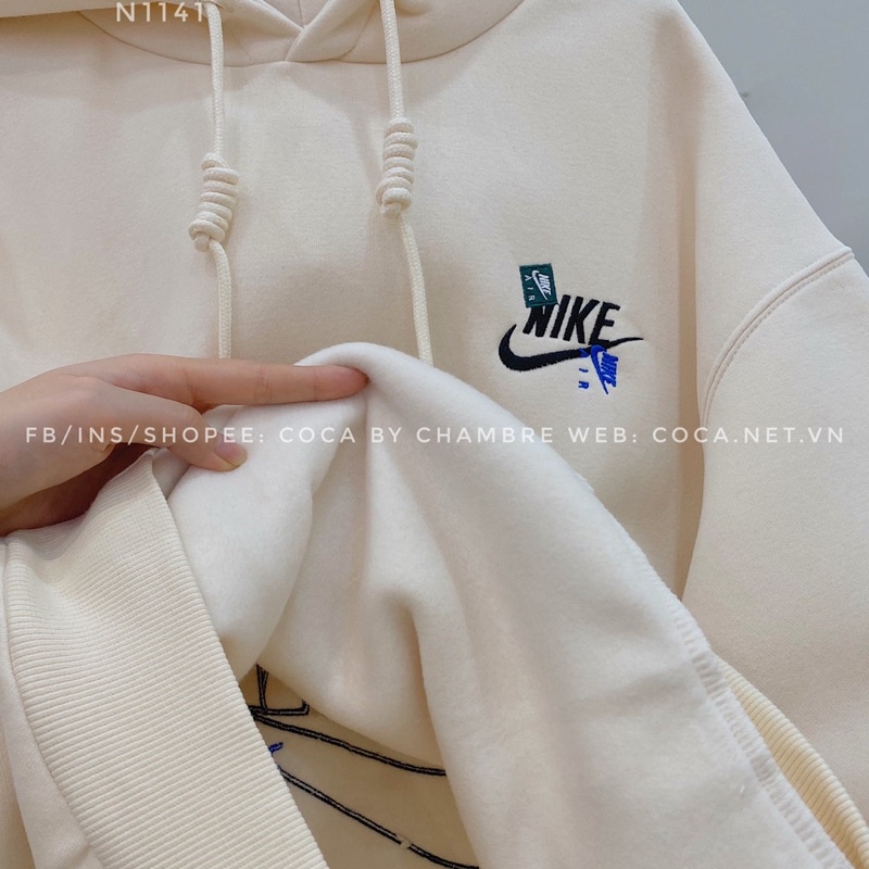 [N1141]🧡 Áo HOODIE nỉ bông dày mũ rộng thêu AIR form rộng (Có sẵn/ảnh thật) | BigBuy360 - bigbuy360.vn
