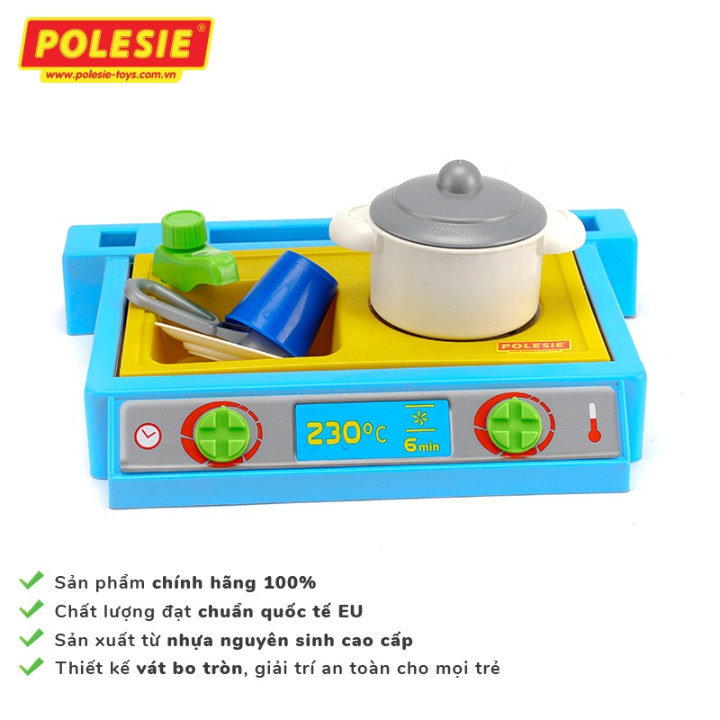 Đồ Chơi Nhà Bếp Dụng Cụ Nấu Ăn Kèm Khay Nhựa ABS An Toàn Nhập Khẩu Châu Âu Chính Hãng POLESIE 43405