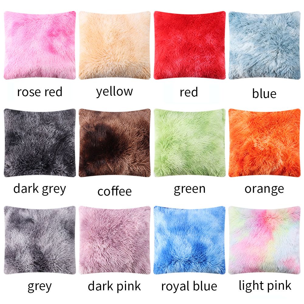 Vỏ gối sofa phủ lông mềm mại màu gradient hiện đại tùy chọn