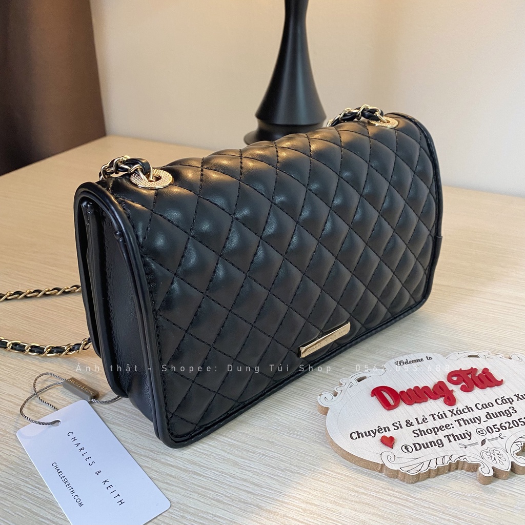 Túi Đeo Chéo Nữ Trần Ô Căng Mướt Khoá Xoay Siêu Xinh