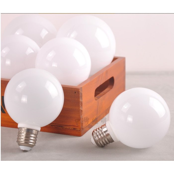 Bóng đèn Led thủy tinh đục G60 5w đui E27 HL Studio, bóng đèn tròn trang trí, 2 nhiệt màu trắng và vàng ấm