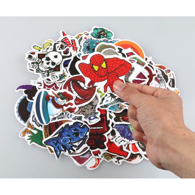 Sticker hình dán ko thấm nước - dán nón BH, vali, xe, laptop,... ( Giao hình ngẫu nhiên )