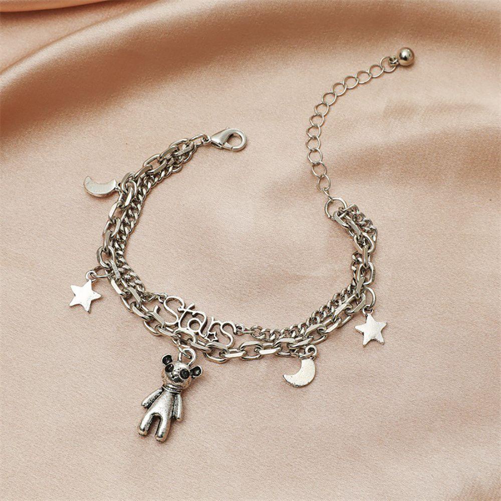 Vòng Tay Hai Lớp Bằng Hợp Kim Họa Tiết Phi Hành Gia Hoạt Hình Dễ Thương