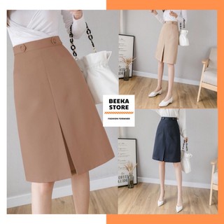 [Chân váy công sở] Chân váy dài xẻ trước, chân váy chữ A dài công sở - BEEKA STORE