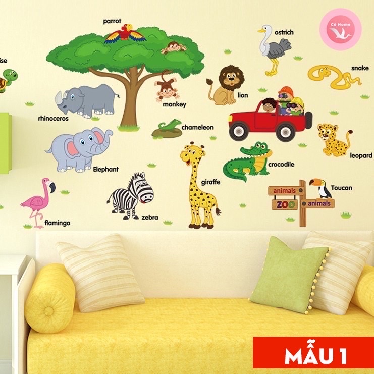 Giấy dán tường phòng ngủ decal dán tường cho bé decor trang trí phòng dễ thương - Thương Hiệu BOBAKI 0301
