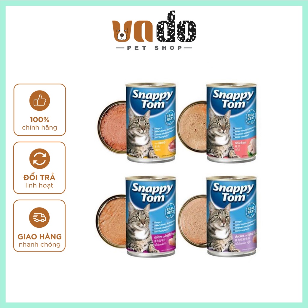 [Mã PET50K giảm Giảm 10% - Tối đa 50K đơn từ 250K] Pate Snappy Tom 400gr cho mèo