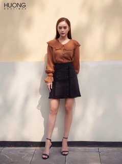 Sơ mi lụa bèo cổ tay chun -HBSM627
