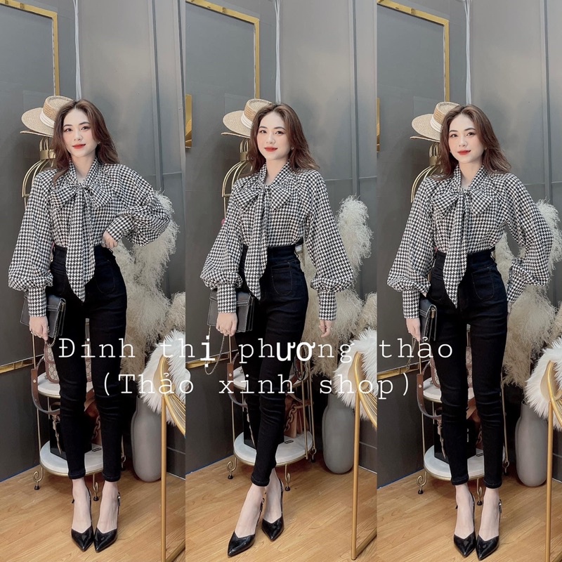 ÁO SƠ MI TAY BỒNG CỔ NƠ