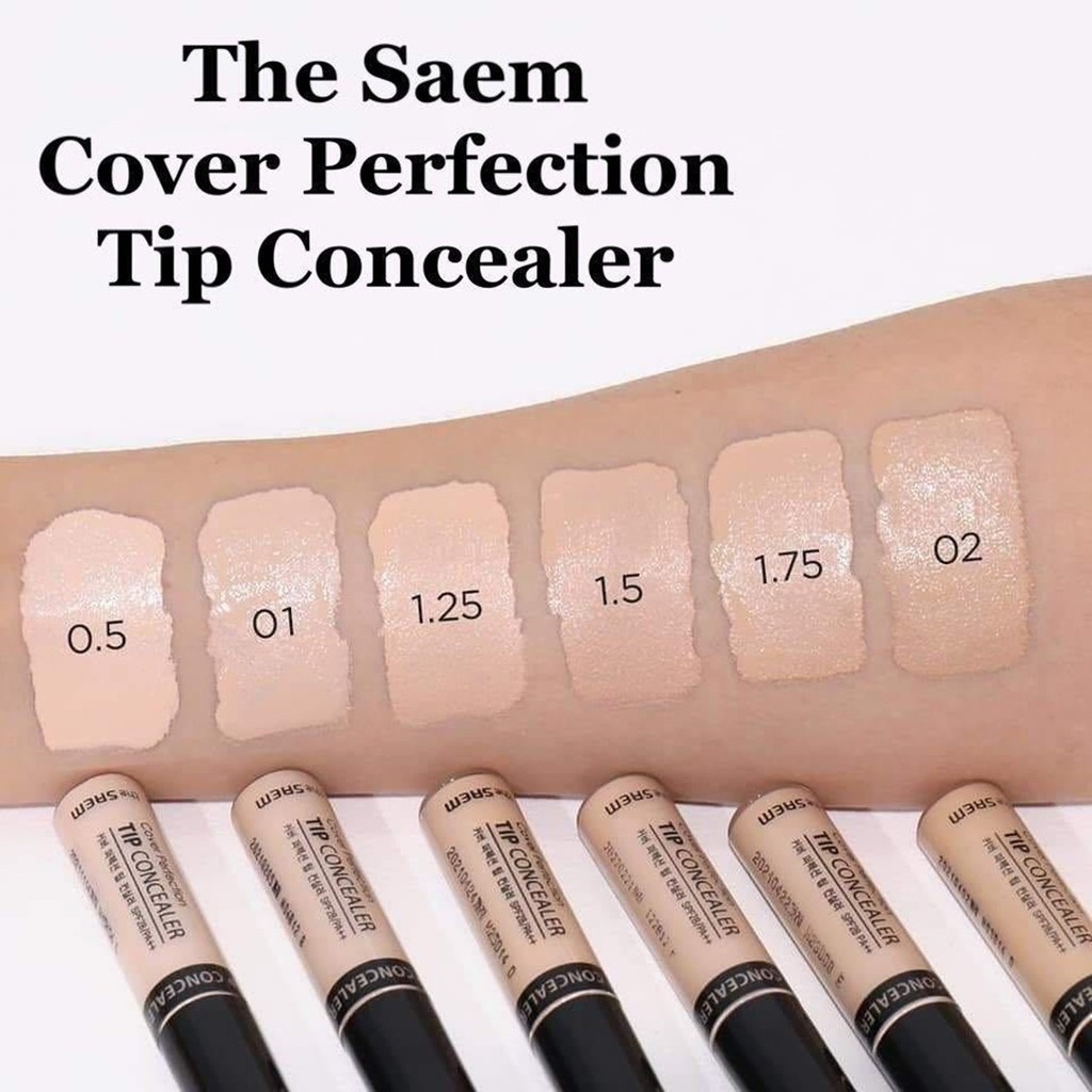 [Minisize 1ml] Kem che khuyết điểm hoàn hảo The Saem Cover Perfection Tip Concealer 1.5 Natural Beige - 1ml