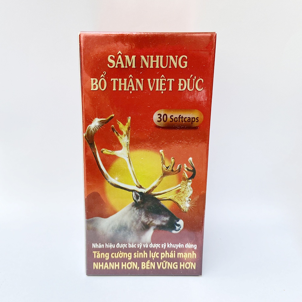 Sâm Nhung Bổ Thận tăng sinh lý nam, mạnh gân cốt, giảm tiểu đêm - 30 viên (Sâm Nhung Bổ Thận Việt Đức Đỏ)