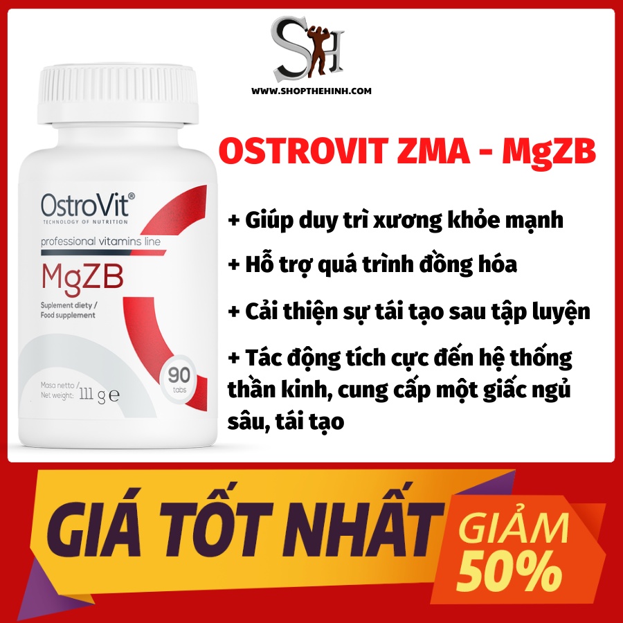 Ostrovit MgZB ZMA - Thực Phẩm Bổ Sung Hỗ Trợ Tăng Testosterone Nam, Tăng Tổng Hợp Protein và Tăng Ham Muốn