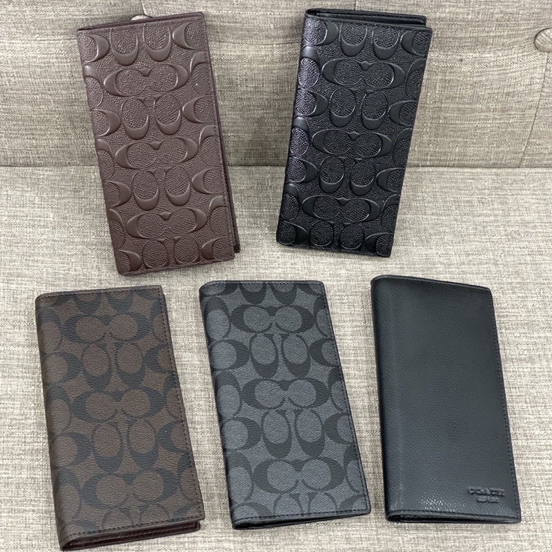 Ví dài nam Coach hàng hiệu cầm tay da thật đựng tiền, đựng thẻ đủ màu mới 100%