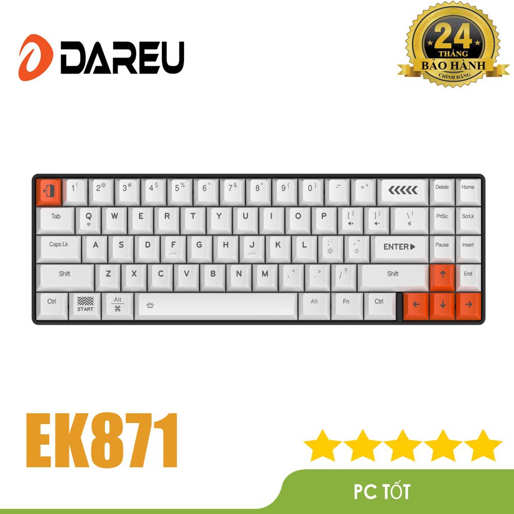 [Mã 159ELSALE hoàn 7% đơn 300K] Bàn phím cơ không dây DAREU EK871 71KEY (PBT, Blue/ Brown/ Red D-KAILH switch)