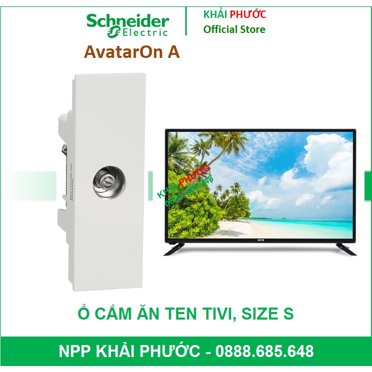 HẠT Ổ CẮM ĂN TEN TIVI TV CÁP ĐỒNG TRỤC RG6 SIZE S M3T1TV75M_WE SCHNEIDER AVATARON A - KHẢI PHƯỚC ELECTRIC